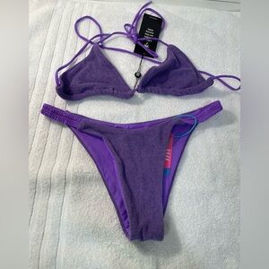 BLACKBOUGH NWT purple terry cloth bikini - Large